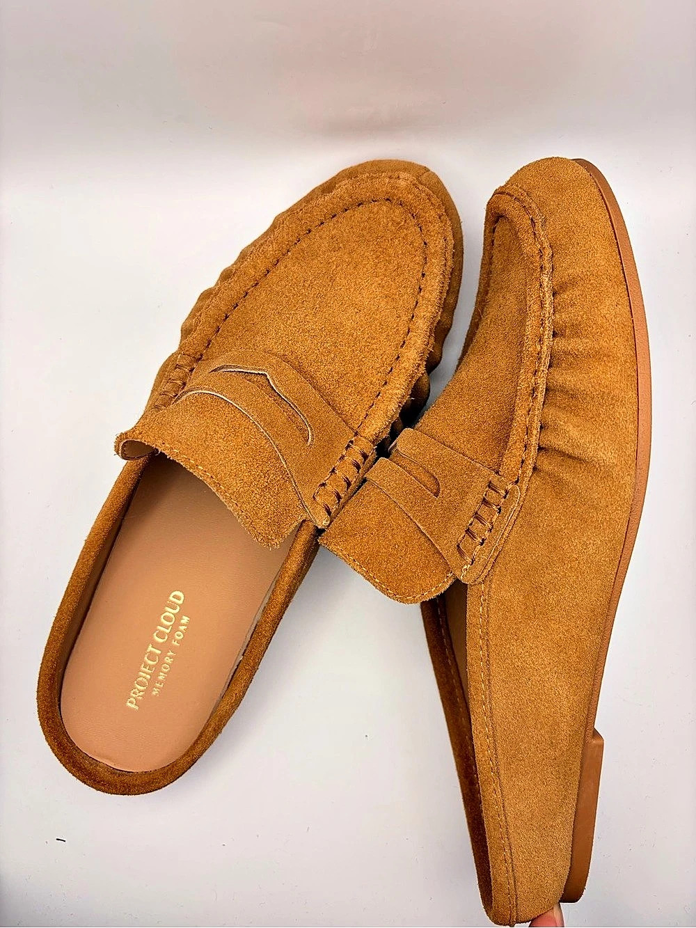 Project Cloud 100% Genuine Leather Penny Loafers Women 8 Mule